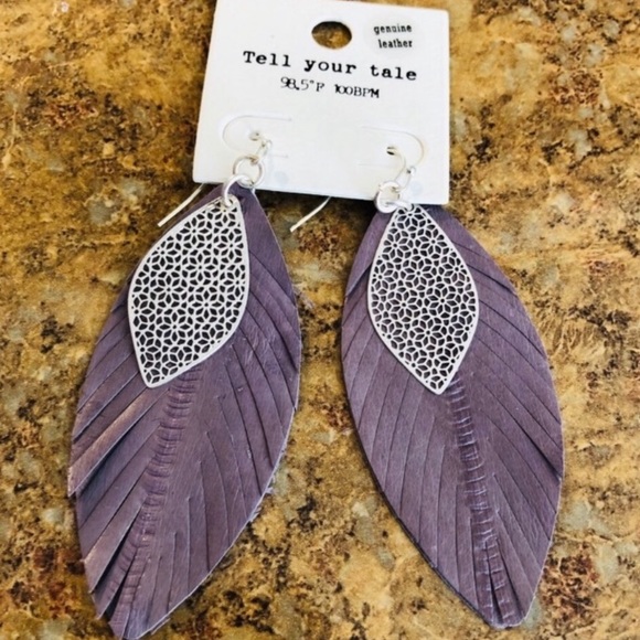Free People Jewelry - NWT | Boho genuine leather fringe earrings